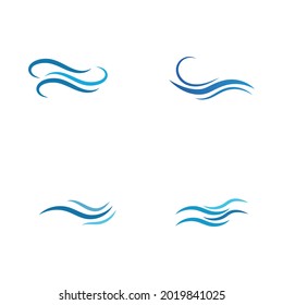 Water wave icon vector illustration design logo