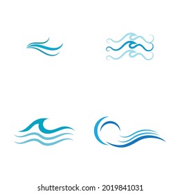 Logo de diseño de ilustraciones de vectores de ondas de agua