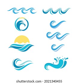 Water wave icon vector illustration design template