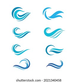 Plantilla de diseño de ilustración de vectores de ondas de agua