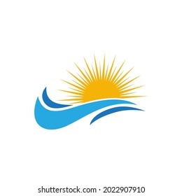 Water wave icon vector illustration design template