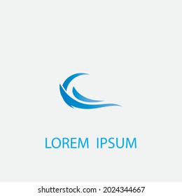 Water wave icon vector illustration design logo