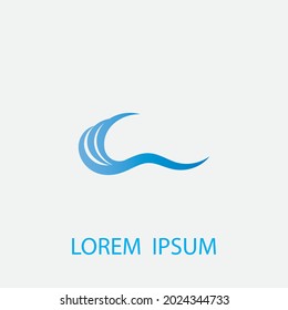 Water wave icon vector illustration design logo