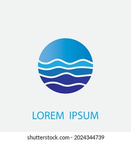 Water wave icon vector illustration design logo