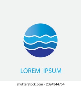 Logo de diseño de ilustraciones de vectores de ondas de agua