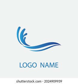 Water wave icon vector illustration design logo