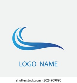 Logo de diseño de ilustraciones de vectores de ondas de agua