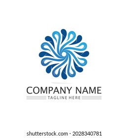 Water wave icon vector illustration design logo