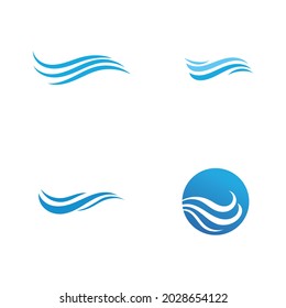 Water wave icon vector illustration design logo