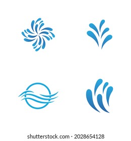 Water wave icon vector illustration design logo