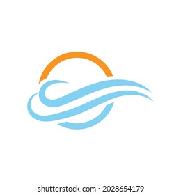 Water wave icon vector illustration design logo