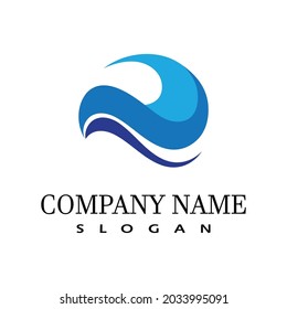 Logo de diseño de ilustraciones de vectores de ondas de agua