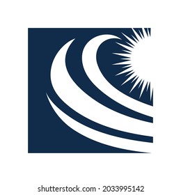 Logo de diseño de ilustraciones de vectores de ondas de agua