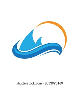 Water wave icon vector illustration design logo