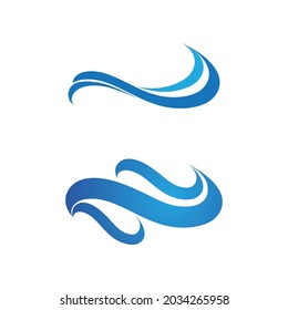 Logo de diseño de ilustraciones de vectores de ondas de agua