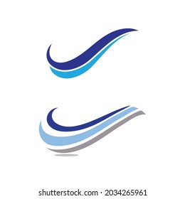 Logo de diseño de ilustraciones de vectores de ondas de agua