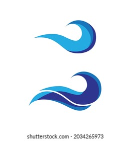 Water wave icon vector illustration design logo