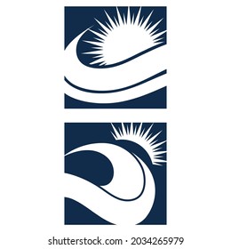 Water wave icon vector illustration design logo