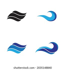 Water wave icon vector illustration design logo