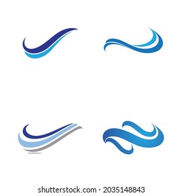 Logo de diseño de ilustraciones de vectores de ondas de agua