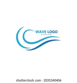 Water wave icon vector illustration design logo