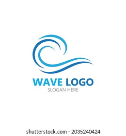 Water wave icon vector illustration design logo