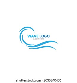 Logo de diseño de ilustraciones de vectores de ondas de agua