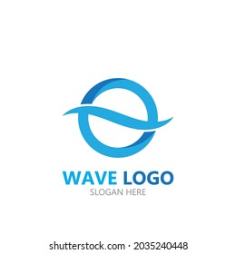 Logo de diseño de ilustraciones de vectores de ondas de agua