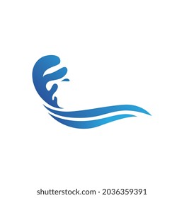Water wave icon vector illustration design logo