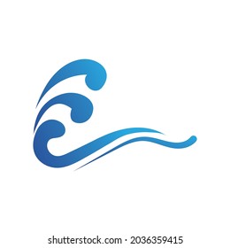 Water wave icon vector illustration design logo