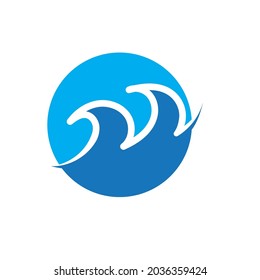 Water wave icon vector illustration design logo