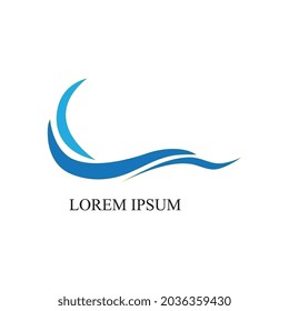 Logo de diseño de ilustraciones de vectores de ondas de agua