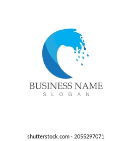 water wave icon vector illustration design template