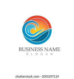 water wave icon vector illustration design template