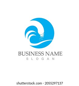 water wave icon vector illustration design template