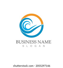 water wave icon vector illustration design template