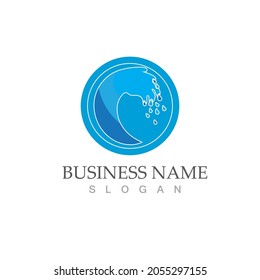 water wave icon vector illustration design template