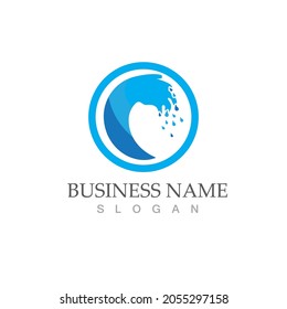water wave icon vector illustration design template