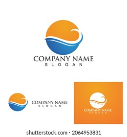 Water wave icon vector illustration design logo