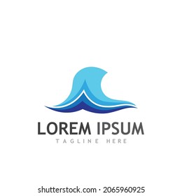 Water wave icon vector illustration design logo
