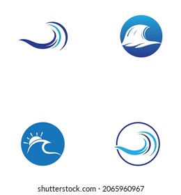 Water wave icon vector illustration design logo