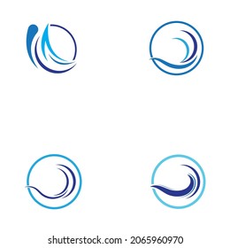Logo de diseño de ilustraciones de vectores de ondas de agua
