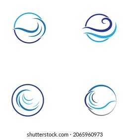 Water wave icon vector illustration design logo