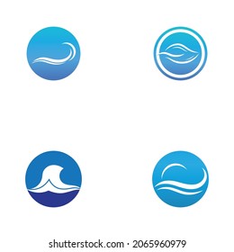 Logo de diseño de ilustraciones de vectores de ondas de agua