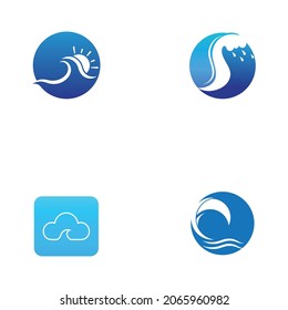 Water wave icon vector illustration design logo