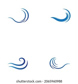 Logo de diseño de ilustraciones de vectores de ondas de agua