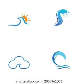 Water wave icon vector illustration design logo