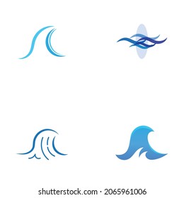 Logo de diseño de ilustraciones de vectores de ondas de agua