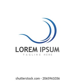 Logo de diseño de ilustraciones de vectores de ondas de agua