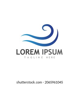 Water wave icon vector illustration design logo